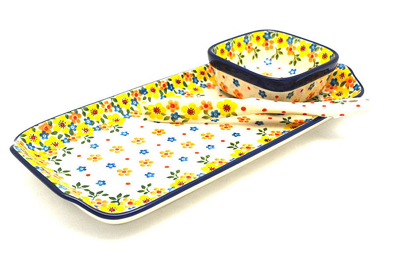 Ceramika Artystyczna Polish Pottery Appetizer Serving Set - Buttercup S41-2225a (Ceramika Artystyczna)