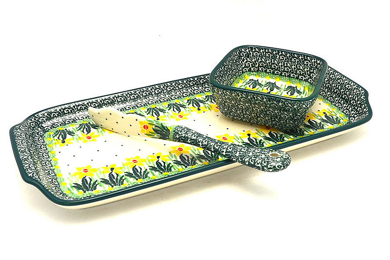 Ceramika Artystyczna Polish Pottery Appetizer Serving Set - Daffodil S41-2122q (Ceramika Artystyczna)