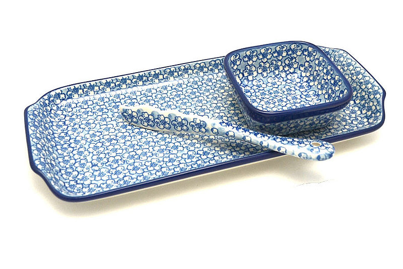 Polish Pottery Appetizer Serving Set - Daisy Flurry