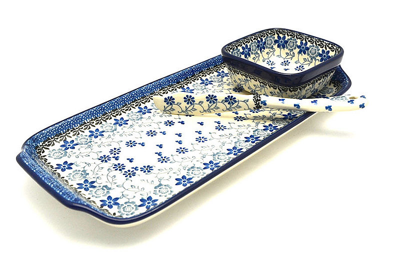 Ceramika Artystyczna Polish Pottery Appetizer Serving Set - Silver Lace S41-2158a (Ceramika Artystyczna)
