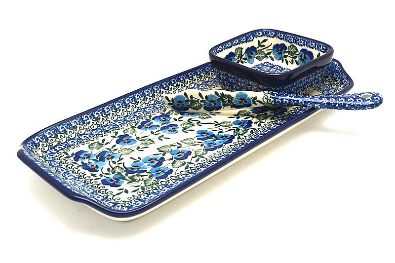 Ceramika Artystyczna Polish Pottery Appetizer Serving Set - Winter Viola S41-2273a (Ceramika Artystyczna)