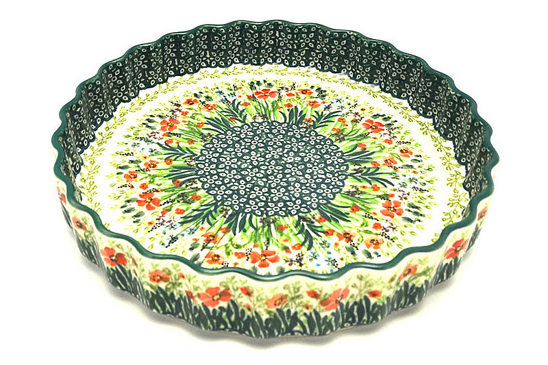 Ceramika Artystyczna Polish Pottery Baker - Fluted Quiche - Large (9") - Unikat Signature - U4335 637-U4335 (Ceramika Artystyczna)