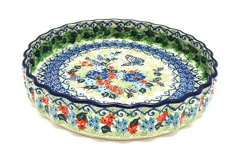 Ceramika Artystyczna Polish Pottery Baker - Fluted Quiche - Large (9") - Unikat Signature - U4600 637-U4600 (Ceramika Artystyczna)