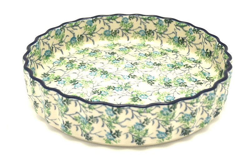 Ceramika Artystyczna Polish Pottery Baker - Fluted Quiche - Small (7") - Summer Ivy 910-2814a (Ceramika Artystyczna)