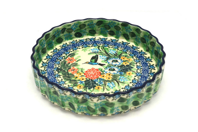 Ceramika Artystyczna Polish Pottery Baker - Fluted Quiche - Small (7") - Unikat Signature - U3271 910-U3271 (Ceramika Artystyczna)