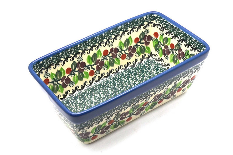 Ceramika Artystyczna Polish Pottery Baker - Loaf Dish - Burgundy Berry Green 603-1415a (Ceramika Artystyczna)