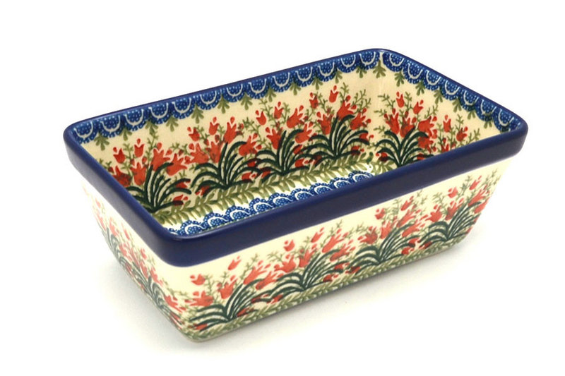 Ceramika Artystyczna Polish Pottery Baker - Loaf Dish - Crimson Bells 603-1437a (Ceramika Artystyczna)