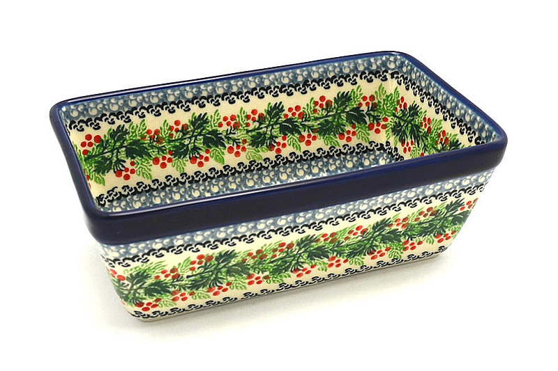 Ceramika Artystyczna Polish Pottery Baker - Loaf Dish - Holly Berry 603-1734a (Ceramika Artystyczna)