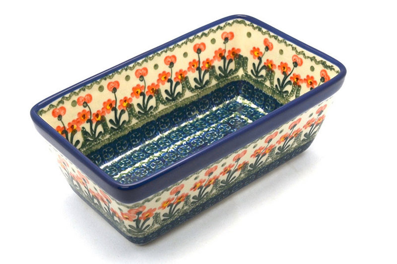 Ceramika Artystyczna Polish Pottery Baker - Loaf Dish - Peach Spring Daisy 603-560a (Ceramika Artystyczna)