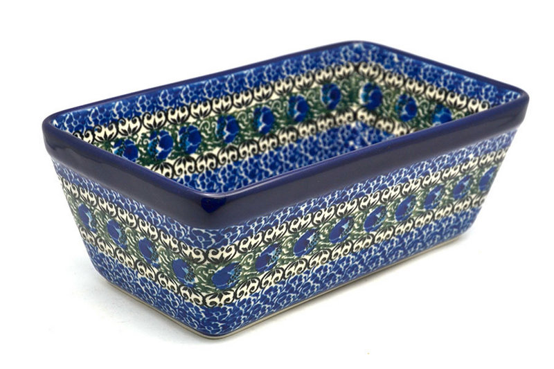 Polish Pottery Baker - Loaf Dish - Peacock Feather