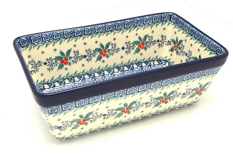 Ceramika Artystyczna Polish Pottery Baker - Loaf Dish - Winter Holly 603-2973a (Ceramika Artystyczna)