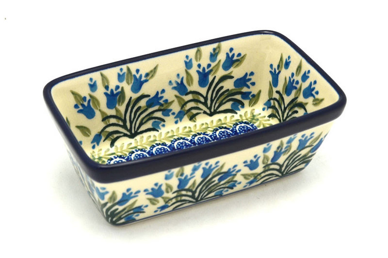 Ceramika Artystyczna Polish Pottery Baker - Mini Loaf Pan - Blue Bells 238-1432a (Ceramika Artystyczna)
