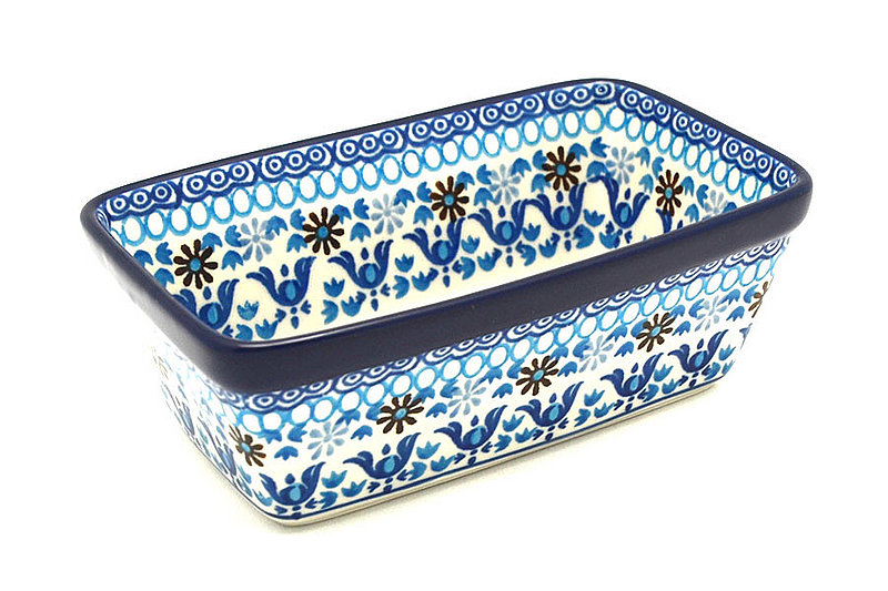 Ceramika Artystyczna Polish Pottery Baker - Mini Loaf Pan - Blue Yonder 238-2187a (Ceramika Artystyczna)