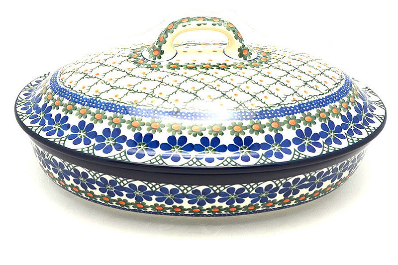 Ceramika Artystyczna Polish Pottery Baker - Oval Covered - Large - Primrose A18-854a (Ceramika Artystyczna)