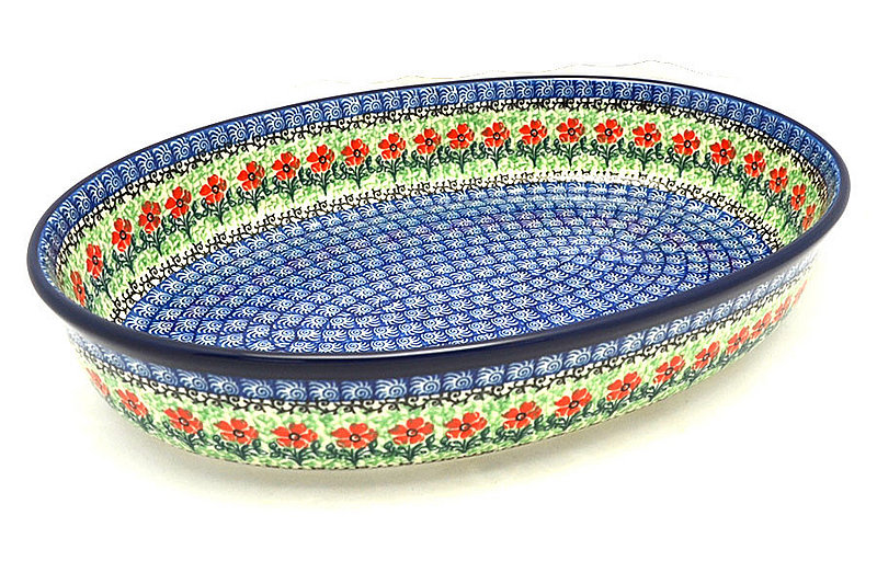 Ceramika Artystyczna Polish Pottery Baker - Oval - Extra Large - Maraschino 296-1916a (Ceramika Artystyczna)