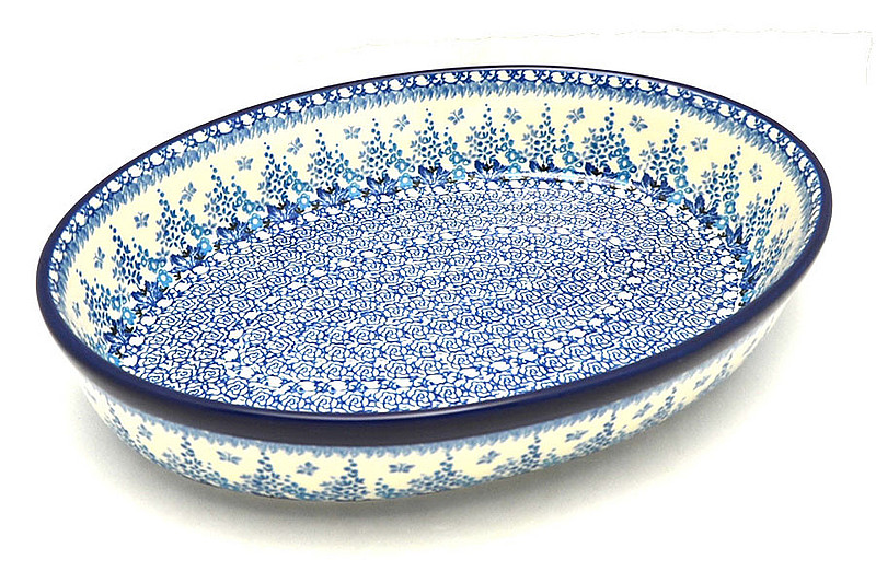 Ceramika Artystyczna Polish Pottery Baker - Oval - Large - Blue Sage 297-3277a (Ceramika Artystyczna)