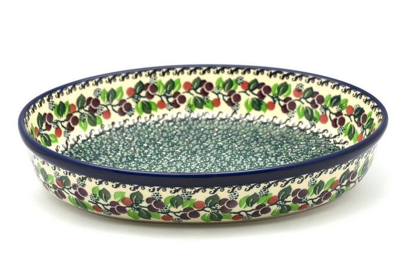 Ceramika Artystyczna Polish Pottery Baker - Oval - Large - Burgundy Berry Green 297-1415a (Ceramika Artystyczna)