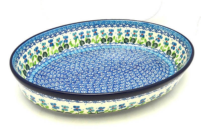 Ceramika Artystyczna Polish Pottery Baker - Oval - Large - Dutch Iris 297-2668a (Ceramika Artystyczna)