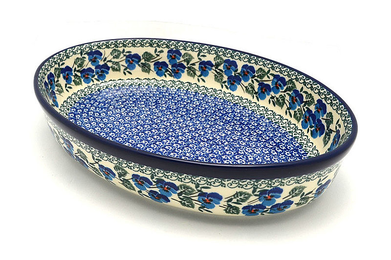 Ceramika Artystyczna Polish Pottery Baker - Oval - Large - Winter Viola 297-2273a (Ceramika Artystyczna)