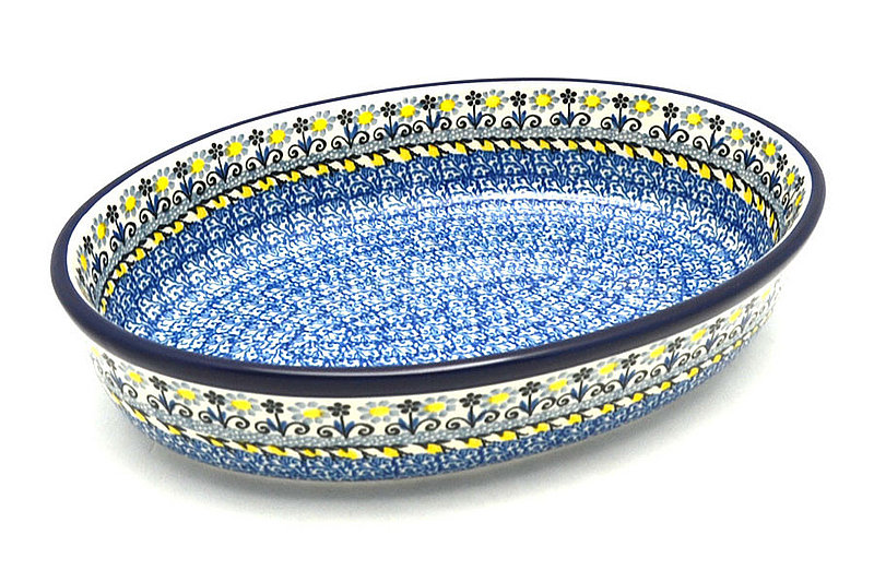 Ceramika Artystyczna Polish Pottery Baker - Oval - Medium - Daisy Maize 298-2178a (Ceramika Artystyczna)