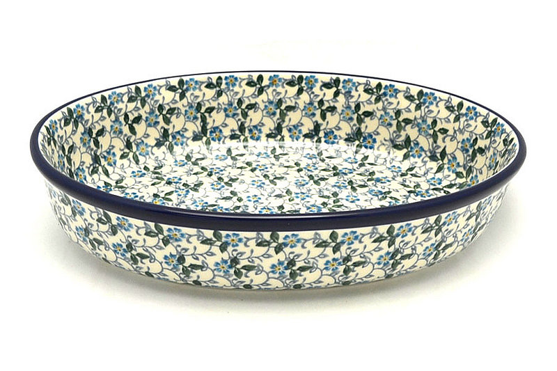 Ceramika Artystyczna Polish Pottery Baker - Oval - Medium - Forget-Me-Knot 298-2089a (Ceramika Artystyczna)
