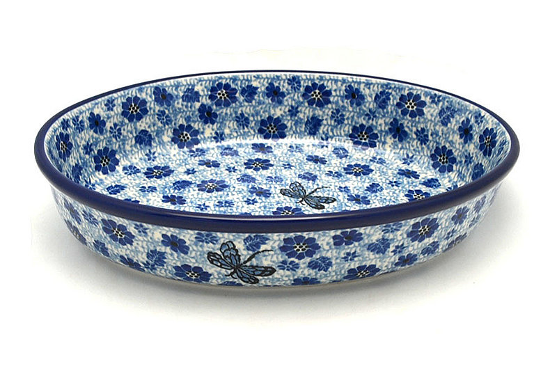 Ceramika Artystyczna Polish Pottery Baker - Oval - Medium - Hidden Dragonfly 298-1443a (Ceramika Artystyczna)