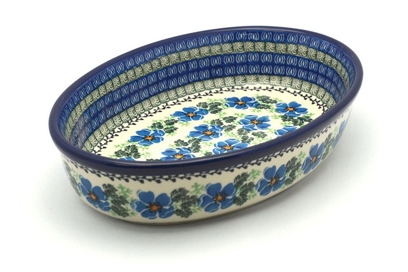 Ceramika Artystyczna Polish Pottery Baker - Oval - Medium - Morning Glory 298-1915a (Ceramika Artystyczna)