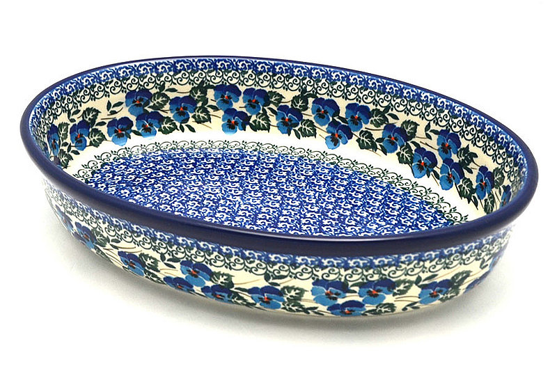 Ceramika Artystyczna Polish Pottery Baker - Oval - Medium - Winter Viola 298-2273a (Ceramika Artystyczna)