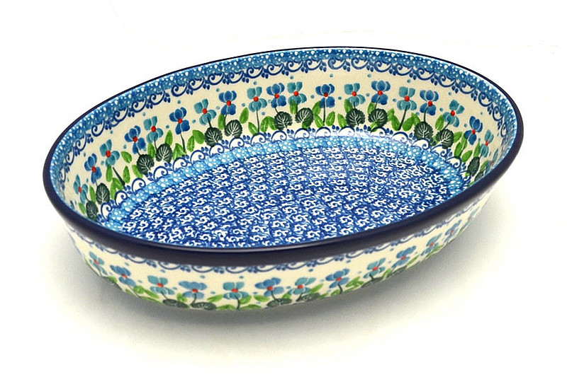 Ceramika Artystyczna Polish Pottery Baker - Oval - Small - Dutch Iris 299-2668a (Ceramika Artystyczna)