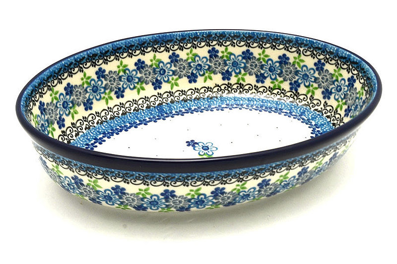 Ceramika Artystyczna Polish Pottery Baker - Oval - Small - Flower Works 299-2633a (Ceramika Artystyczna)