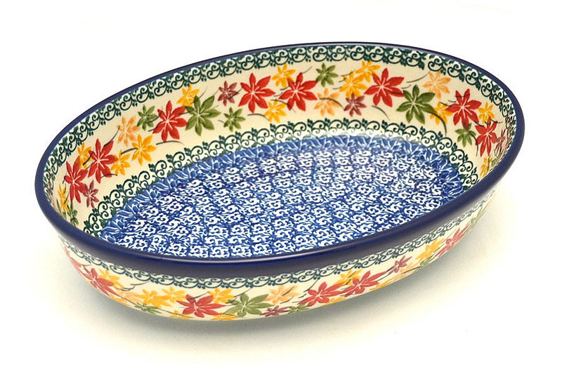 Ceramika Artystyczna Polish Pottery Baker - Oval - Small - Maple Harvest 299-2533a (Ceramika Artystyczna)