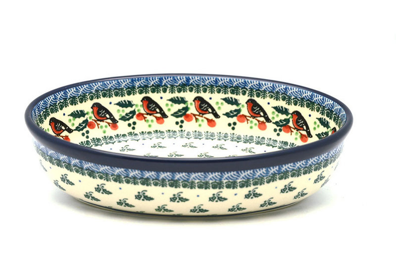 Ceramika Artystyczna Polish Pottery Baker - Oval - Small - Red Robin 299-1257a (Ceramika Artystyczna)