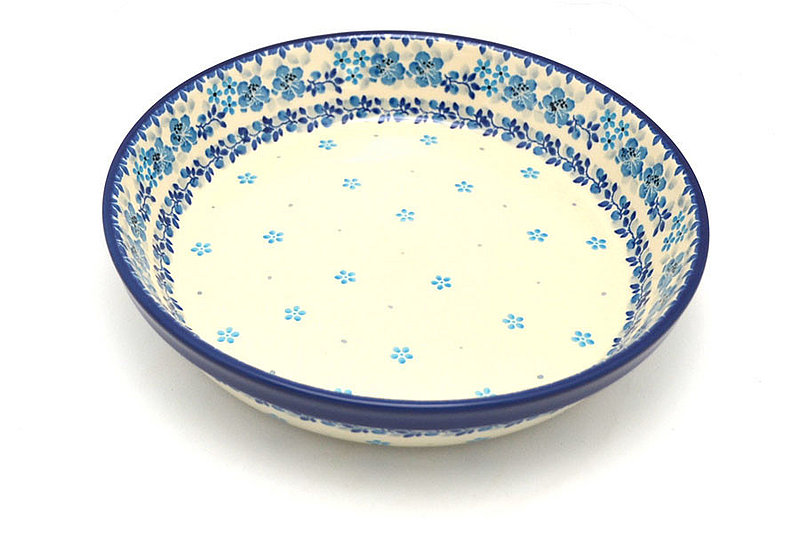 Ceramika Artystyczna Polish Pottery Baker - Pie Dish - Flax Flower 230-2642a (Ceramika Artystyczna)