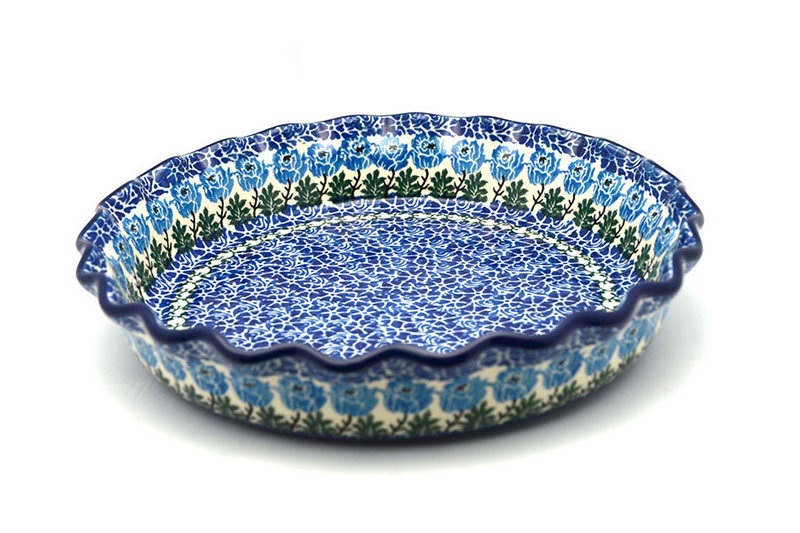 Ceramika Artystyczna Polish Pottery Baker - Pie Dish - Fluted - Antique Rose 636-1390a (Ceramika Artystyczna)