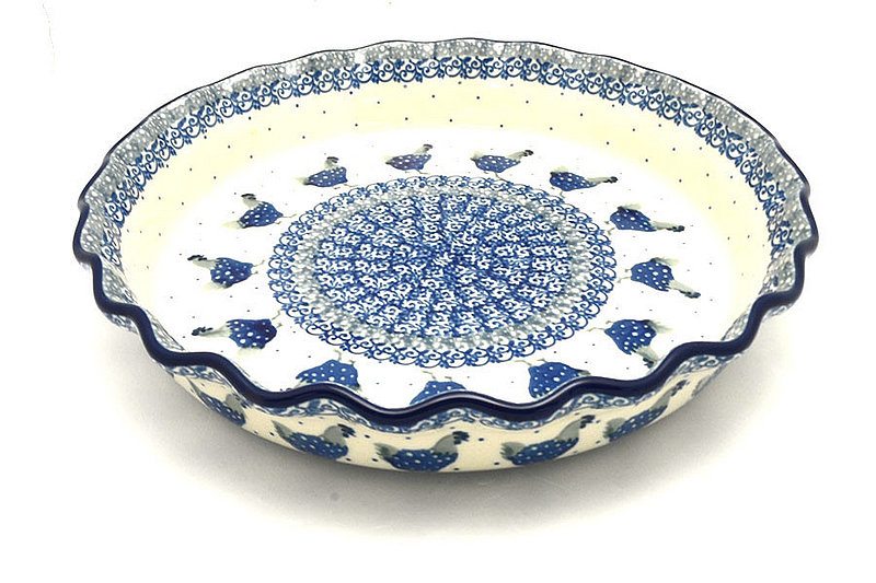 Polish Pottery Baker - Pie Dish - Fluted - Henny Penny