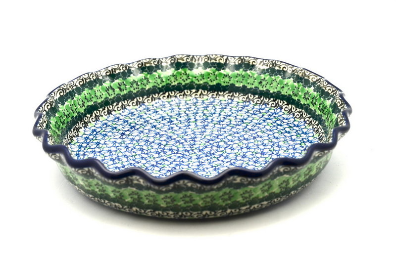 Ceramika Artystyczna Polish Pottery Baker - Pie Dish - Fluted - Kiwi 636-1479a (Ceramika Artystyczna)