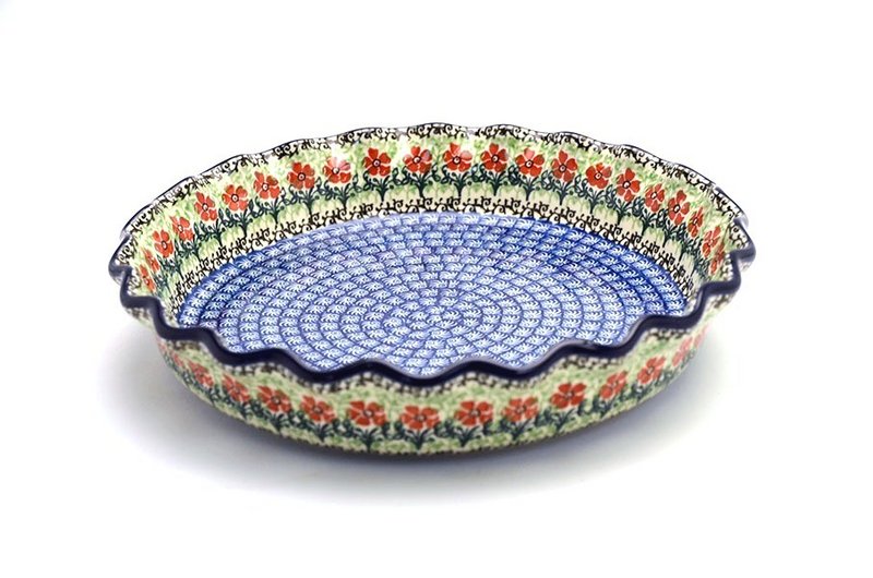 Ceramika Artystyczna Polish Pottery Baker - Pie Dish - Fluted - Maraschino 636-1916a (Ceramika Artystyczna)