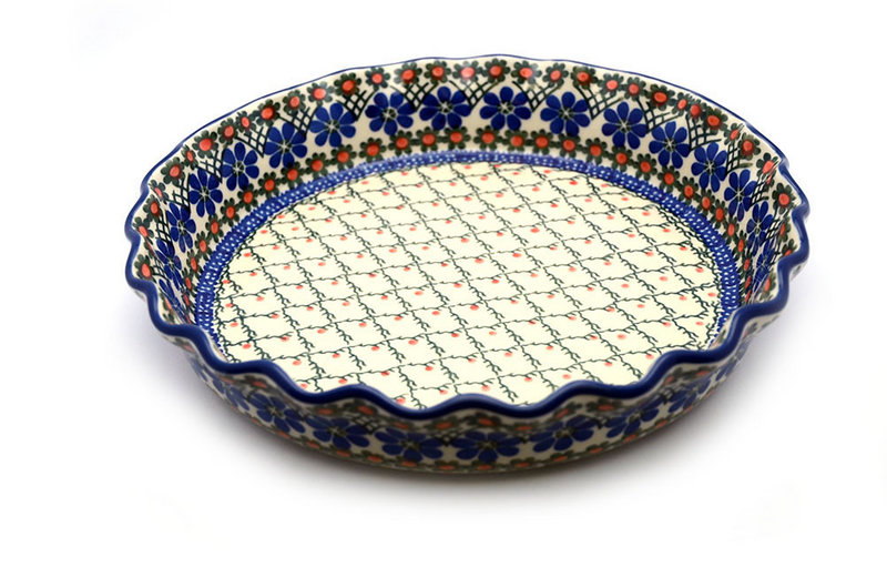 Ceramika Artystyczna Polish Pottery Baker - Pie Dish - Fluted - Primrose 636-854a (Ceramika Artystyczna)