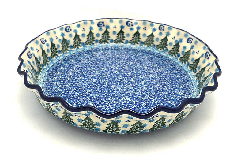 Ceramika Artystyczna Polish Pottery Baker - Pie Dish - Fluted - Silent Night 636-1674a (Ceramika Artystyczna)