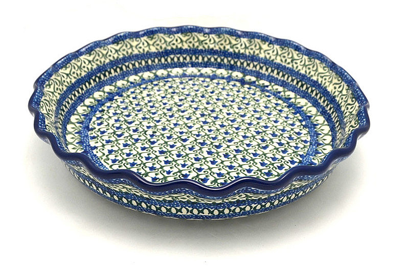 Ceramika Artystyczna Polish Pottery Baker - Pie Dish - Fluted - Tulip Trellis 636-0585a (Ceramika Artystyczna)
