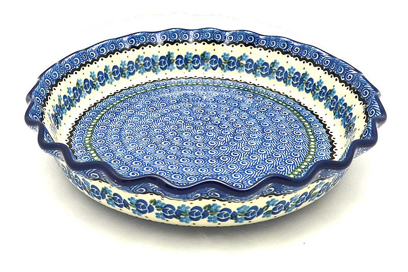 Ceramika Artystyczna Polish Pottery Baker - Pie Dish - Fluted - Twilight 636-0882a (Ceramika Artystyczna)