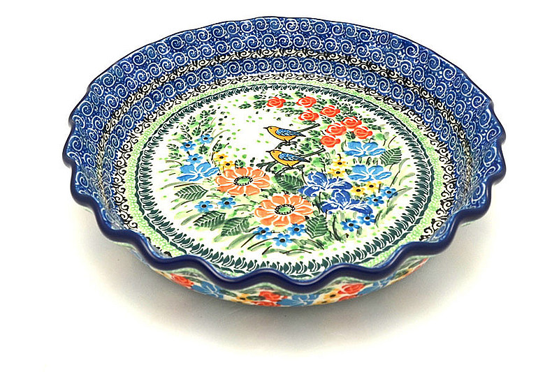 Ceramika Artystyczna Polish Pottery Baker - Pie Dish - Fluted - Unikat Signature U2517 636-U2517 (Ceramika Artystyczna)