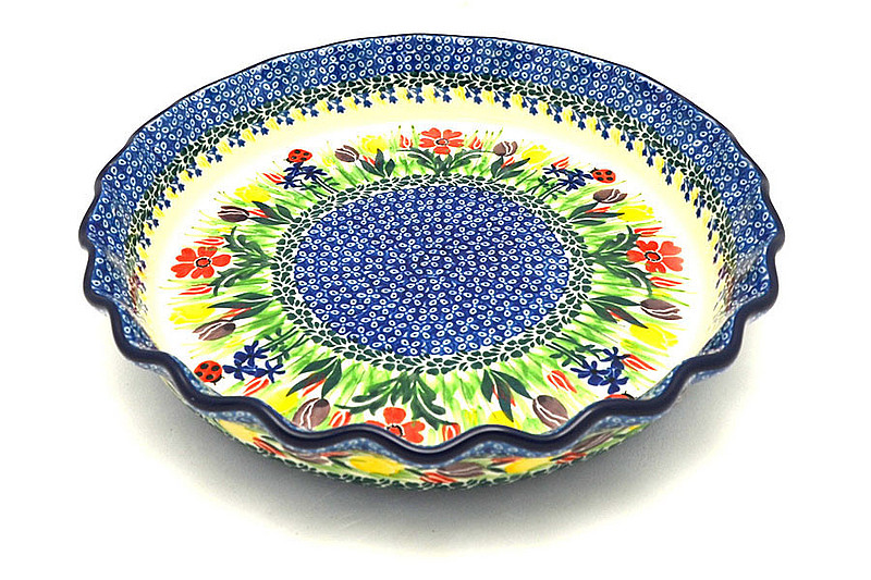 Ceramika Artystyczna Polish Pottery Baker - Pie Dish - Fluted - Unikat Signature U3787 636-U3787 (Ceramika Artystyczna)