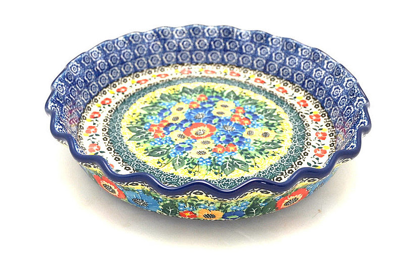 Ceramika Artystyczna Polish Pottery Baker - Pie Dish - Fluted - Unikat Signature U4578 636-U4578 (Ceramika Artystyczna)