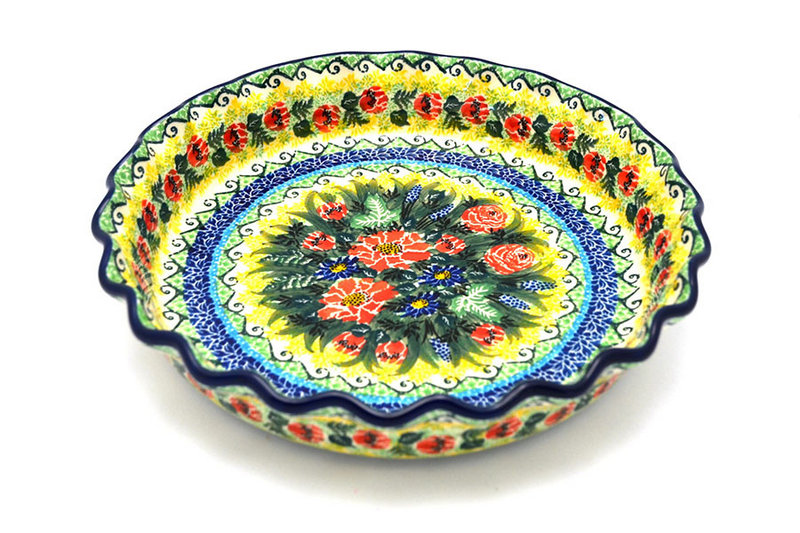 Ceramika Artystyczna Polish Pottery Baker - Pie Dish - Fluted - Unikat Signature U4610 636-U4610 (Ceramika Artystyczna)
