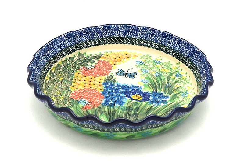 Ceramika Artystyczna Polish Pottery Baker - Pie Dish - Fluted - Unikat Signature U4612 636-U4612 (Ceramika Artystyczna)