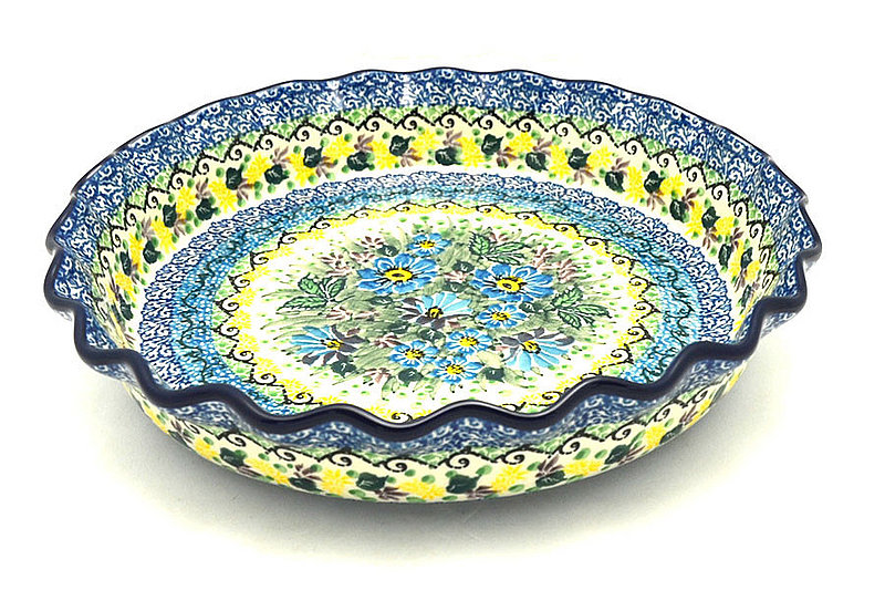 Ceramika Artystyczna Polish Pottery Baker - Pie Dish - Fluted - Unikat Signature U4613 636-U4613 (Ceramika Artystyczna)