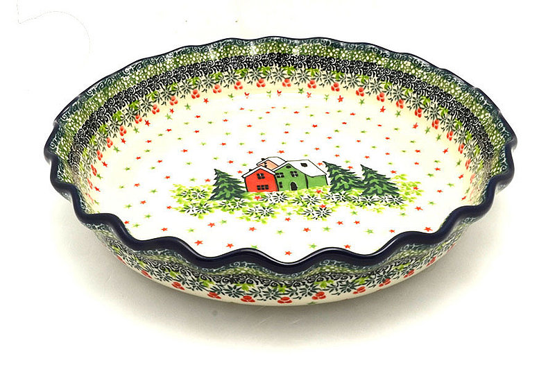 Ceramika Artystyczna Polish Pottery Baker - Pie Dish - Fluted - Unikat Signature U5037 636-U5037 (Ceramika Artystyczna)