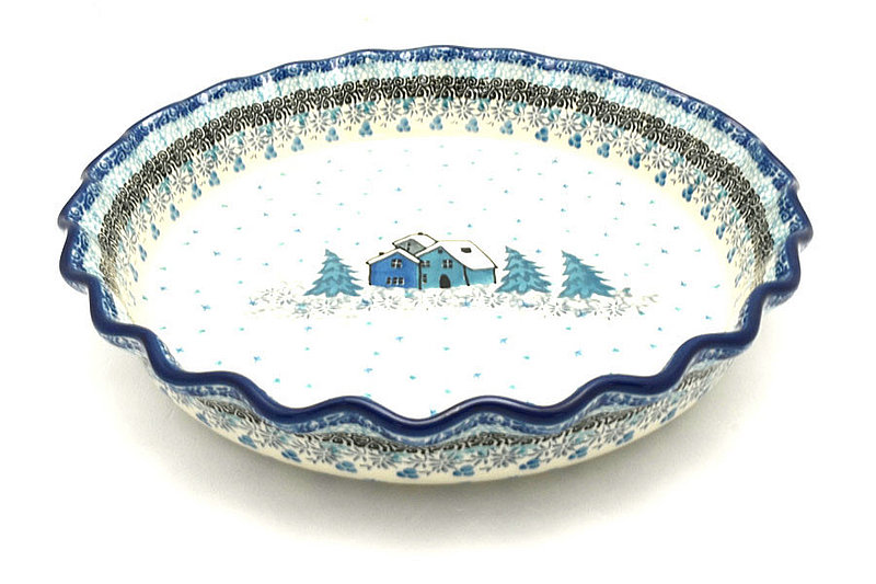 Ceramika Artystyczna Polish Pottery Baker - Pie Dish - Fluted - Unikat Signature U5045 636-U5045 (Ceramika Artystyczna)