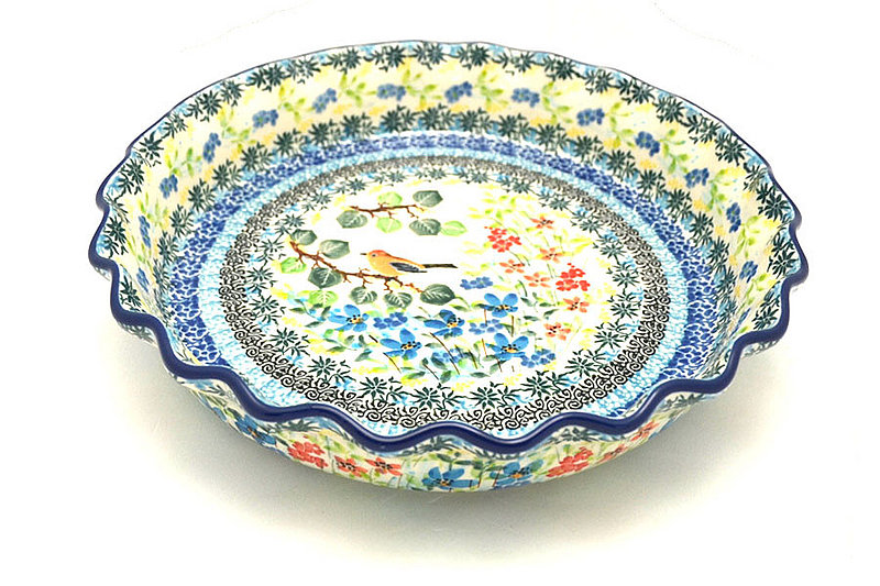 Ceramika Artystyczna Polish Pottery Baker - Pie Dish - Fluted - Unikat Signature U5098 636-U5098 (Ceramika Artystyczna)